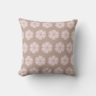 Coussin Belle Fleur en Forme de Cœur Beige