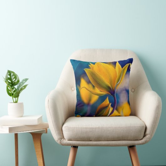 Coussin Belle fleur 💛 jaune 🟡 (Chaise)