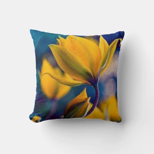 Coussin Belle fleur 💛 jaune 🟡 (Recto)