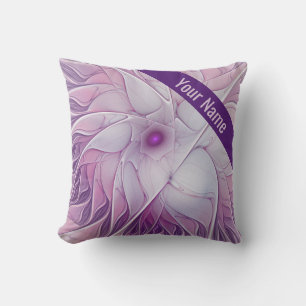 Coussin Belle Fleur rose Moderne Art Abstrait Nom
