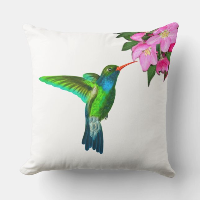 Coussin Belle Fleurs de colibri et d'Apple (Recto)