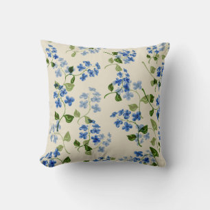 Coussin Belle florale sans couture motif oublier-me-pas bl
