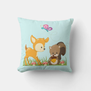 Coussin Belle forêt Animaux Caricature Whimsical