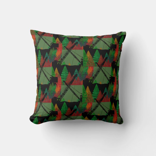 Coussin Belle Grue Opérateur Crawler Crane Art (Recto)