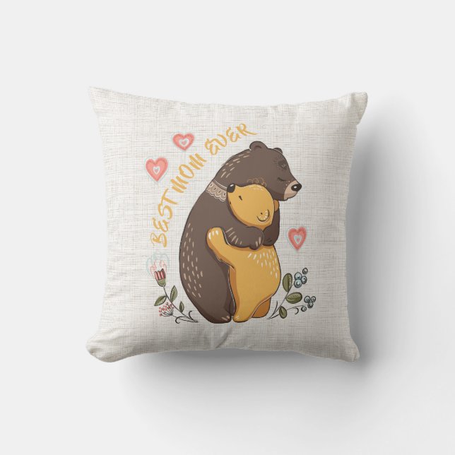 Coussin Belle idée cadeau de jour mère, meilleure mère jam (Recto)