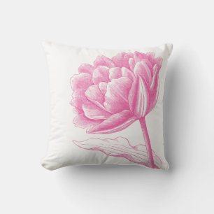 Coussin Belle illustration Vintage rose