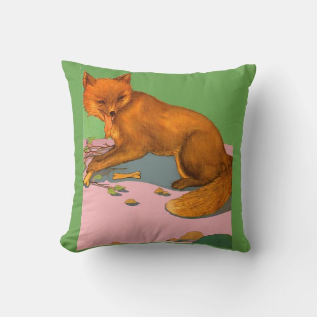 Coussin belle impression de renard (Recto)