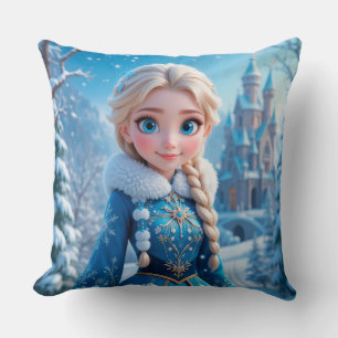 Coussin Belle jeune fille de neige