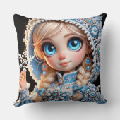 Coussin Belle jeune fille de neige (Verso)