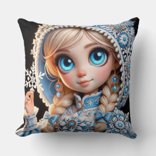 Coussin Belle jeune fille de neige