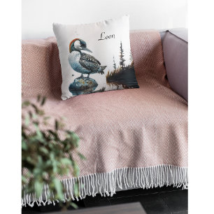 Coussin belle laine sur l'eau en aquarelle