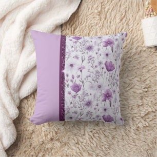 Coussin Belle lavande et rose floral