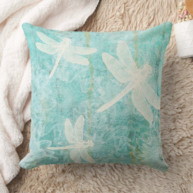 Coussin Belle libellule estampillée Fleurs (Couverture)