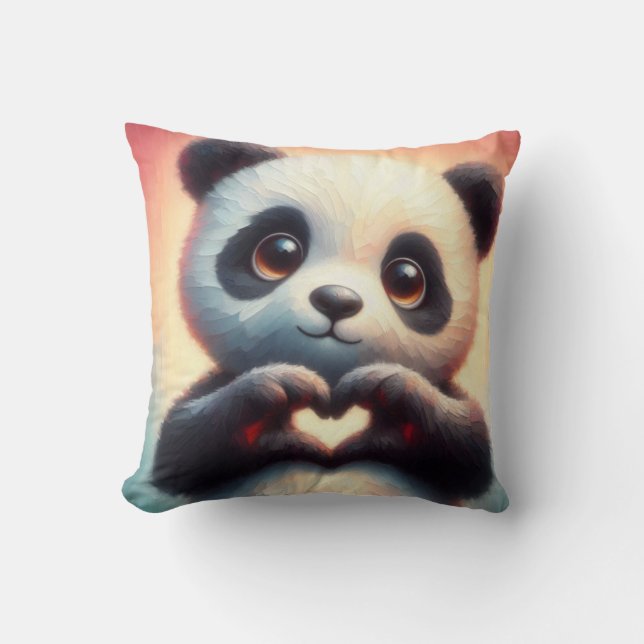 Coussin Belle Love Heart Panda (Recto)