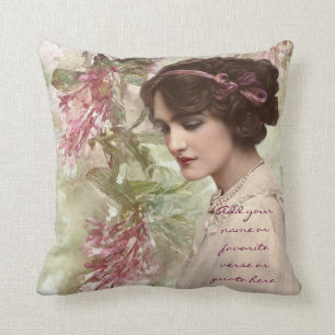 Coussin Belle Madame victorienne vintage Actress Portrait