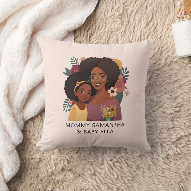 Coussin Belle maman et fille noire (15) (Couverture)