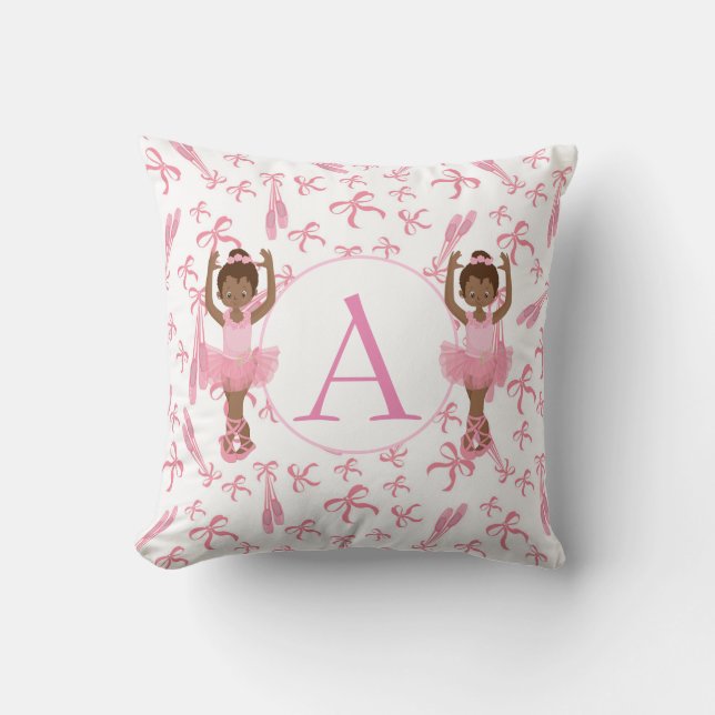 Coussin Belle Monogramme Ballerinas afro-américaines (Recto)