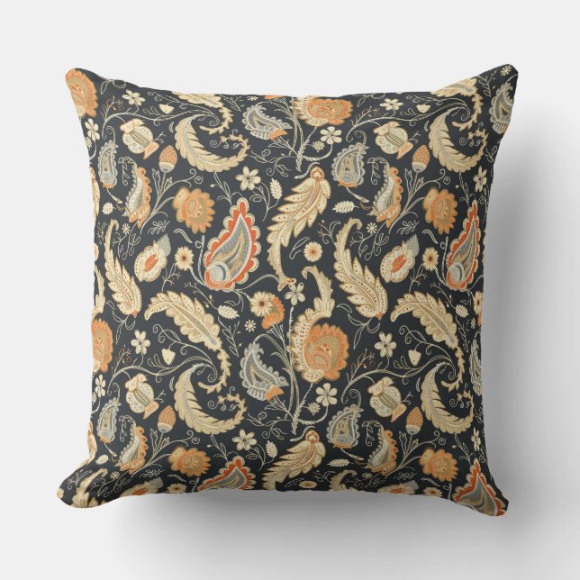 Coussin Belle Motif Paisley Design Sombre Et Coloré (Recto)