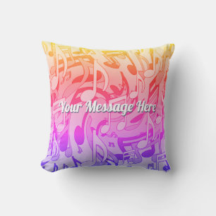 Coussin Belle musique Couleurs joyeux Notes musicales vive