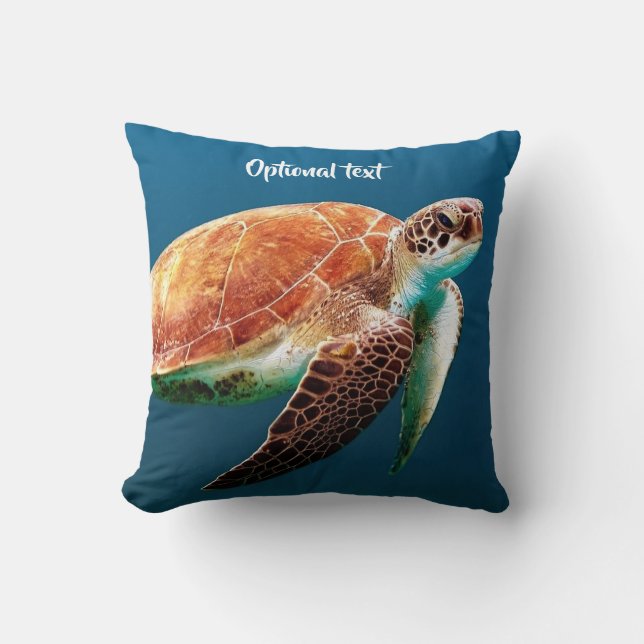 Coussin Belle natation de tortue de mer (Recto)