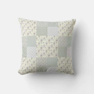 Coussin Belle patchwork vert doux