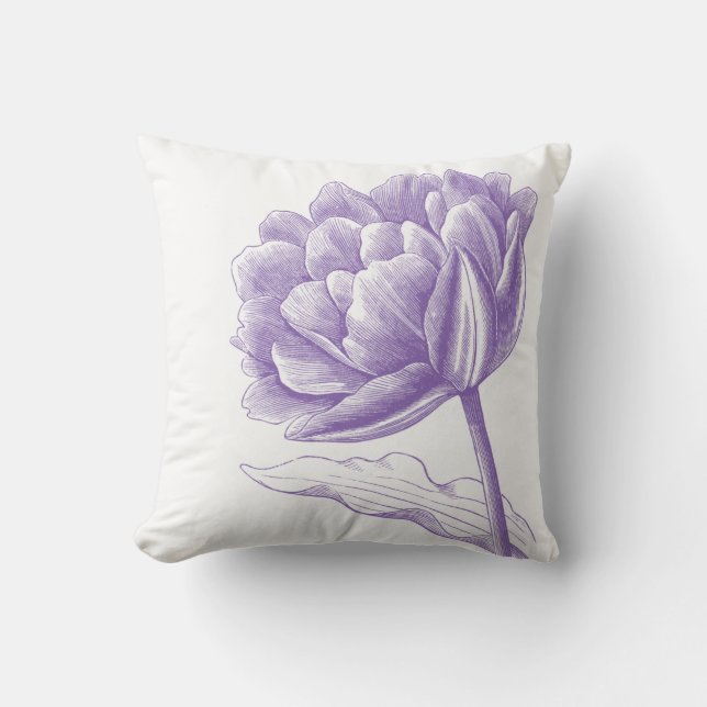 Coussin Belle peinture Vintage violette (Recto)