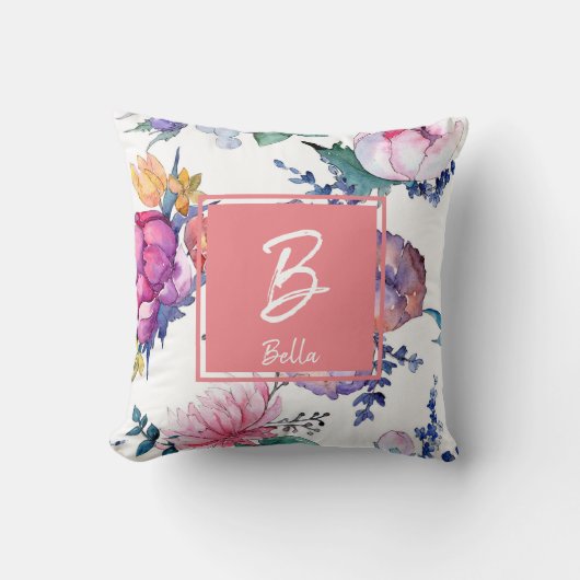 Coussin Belle Pépinière Fleur Rose (Recto)