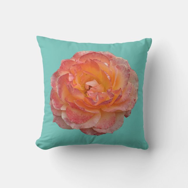 Coussin Belle pivoine orange (Recto)