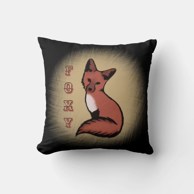 Coussin Belle Red Foxy Fox noir (Recto)