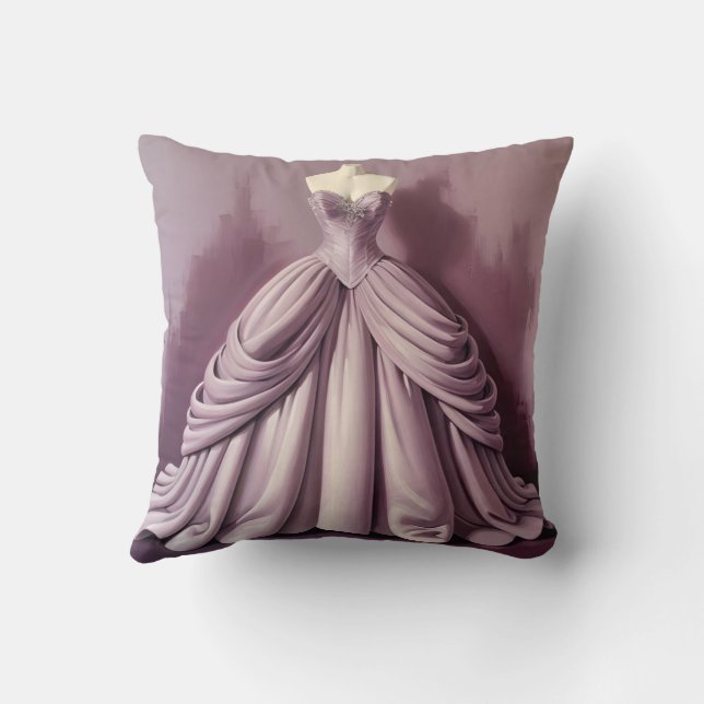 Coussin Belle robe de ballon mauve (Verso)