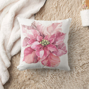 Coussin Belle rose de Noël Poinsettia