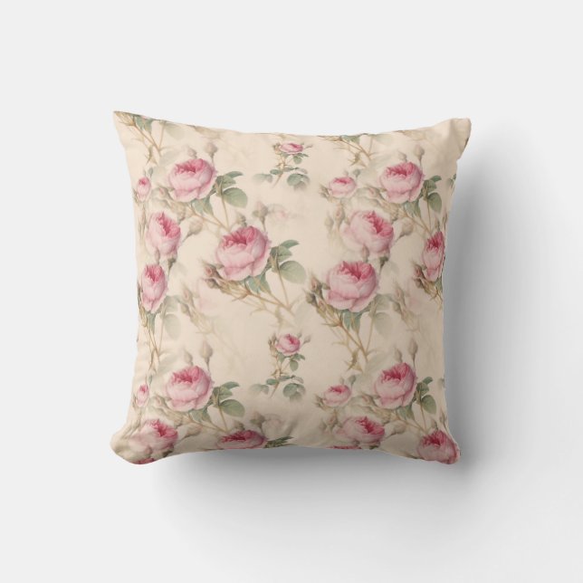 Coussin Belle rose Pastel Roses (Recto)