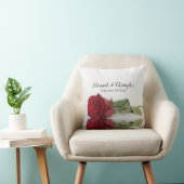 Coussin Belle Rose rouge Mariage Memento (Chaise)