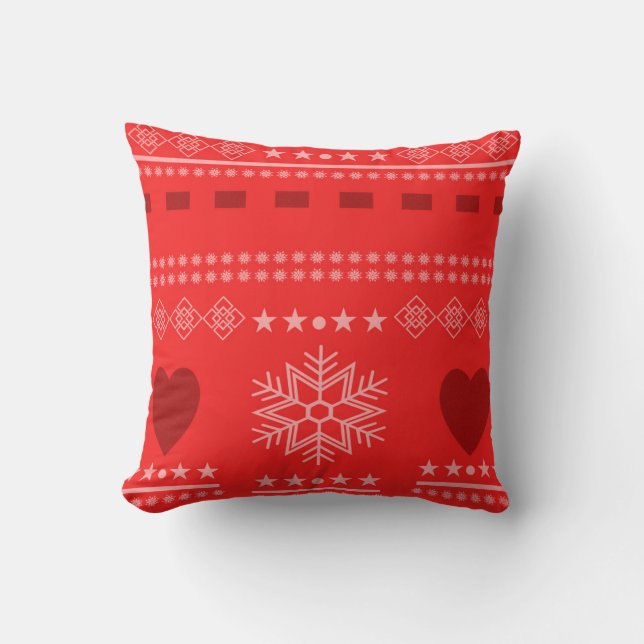 Coussin Belle scène d'hiver avec coeur (Recto)