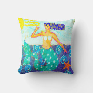 Coussin Belle Sirène d'Art Abstrait