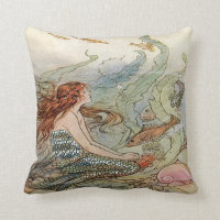 Belle sirène Girly vintage sous la mer