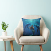 Coussin Belle Sirène Nager Avec Baleines À Bosse, (Chaise)
