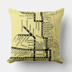 Coussin Belle station de métro Chicago Pride S'arrête Vint