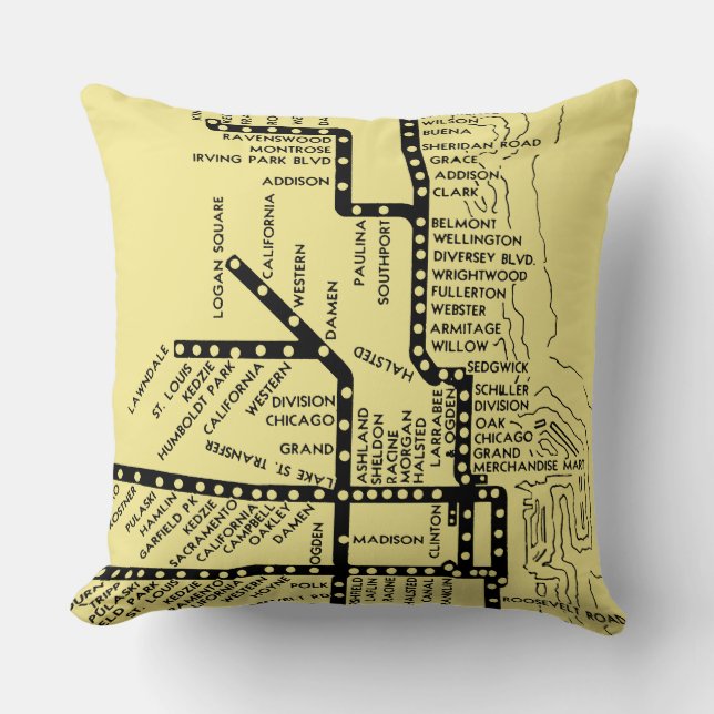 Coussin Belle station de métro Chicago Pride S'arrête Vint (Recto)