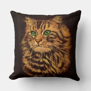 Coussin belle tabby à cheveux longs imprimé chat