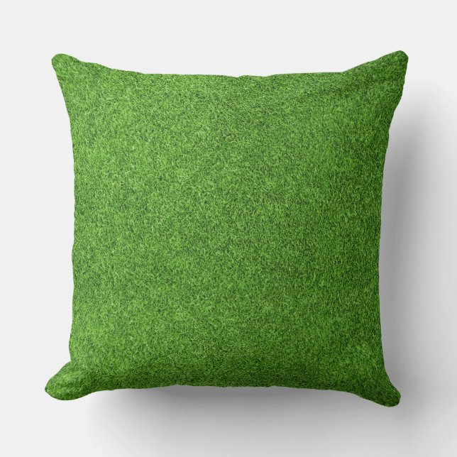 Coussin Belle texture d'herbe verte de terrain de golf (Recto)
