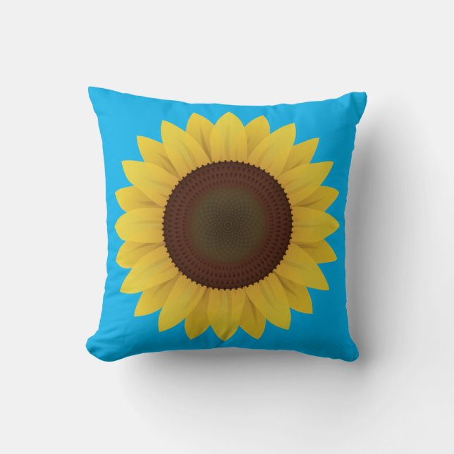 Coussin Belle tournesol d'été (Recto)
