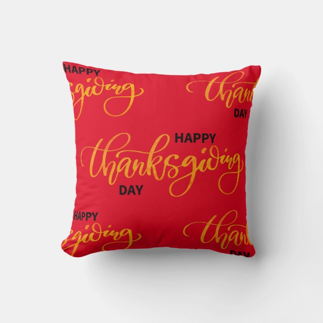 Coussin Belle typographie de Bon thanksgiving de texte (Recto)