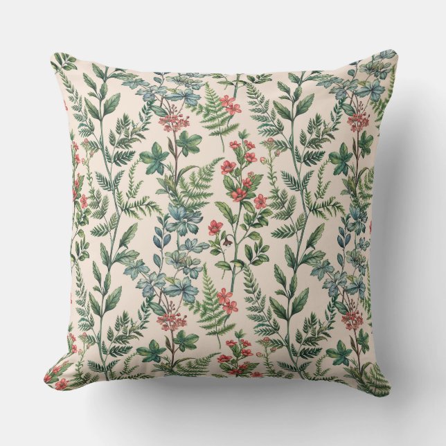 Coussin Belles brindilles vertes gracieuses de différents  (Recto)