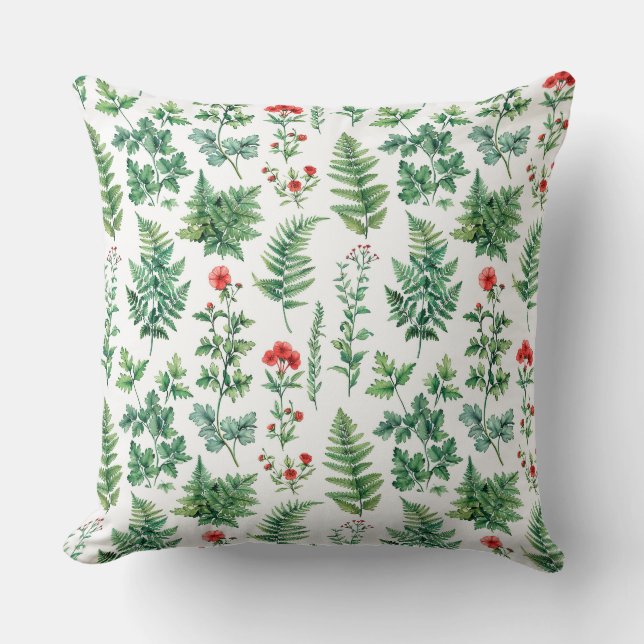 Coussin Belles brindilles vertes gracieuses de différents  (Recto)