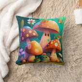 Coussin Belles champignons de bébé vert (Couverture)