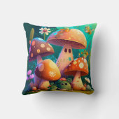 Coussin Belles champignons de bébé vert (Verso)