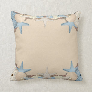 Coussin Belles coquilles tropicales de plage de thème