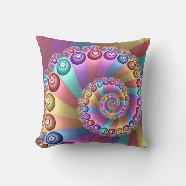 Coussin Belles couleurs arc-en-ciel Art fractal Abstrait (Recto)