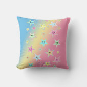Coussin Belles étoiles avec des visages aux couleurs paste (Recto)